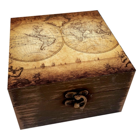 جعبه چوبی طرح نقشه